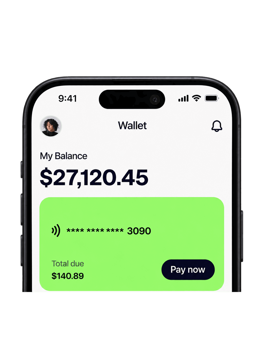 Splitr app wallet screen